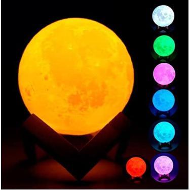 Imagem de INTERPONTE Luminária Lua Cheia Decorativa 7cores RGB, 12cm, HD61230