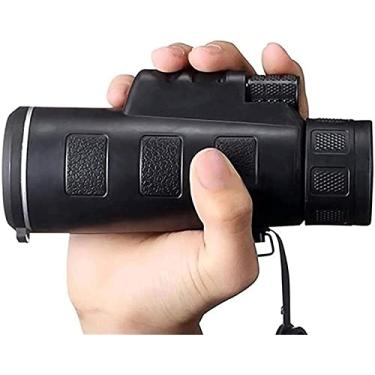 Imagem de Adaptador de smartphone de telescópio monocular para observação de pássaros, camping, viagem (preto)