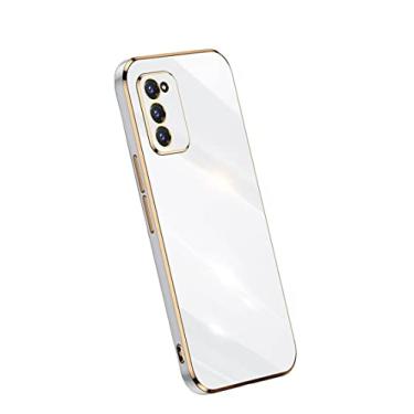 Imagem de Sunswim Capa compatível com Galaxy S20 FE bonita proteção completa para lente de câmera e galvanizada, à prova de choque, capas protetoras de TPU macio para Samsung Galaxy S20 FE 5G 6,5 polegadas 2021-branca