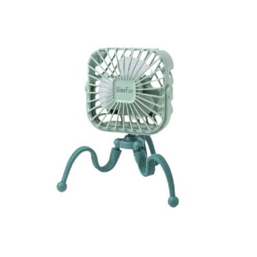Imagem de LUKYRA Ventilador de carrinho de bebê, clipe portátil de 3 velocidades, ventilador de mesa pessoal operado por bateria com tripé flexível, mini ventilador portátil para assento de carro, esteira