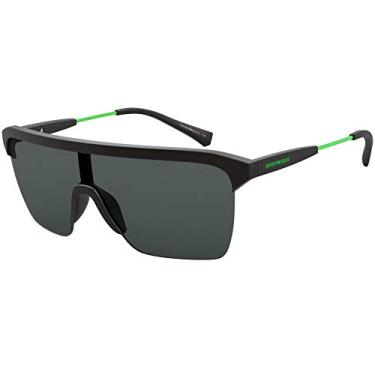 Imagem de Óculos de sol Emporio Armani Man, armação preta fosca, lentes cinza, 0MM
