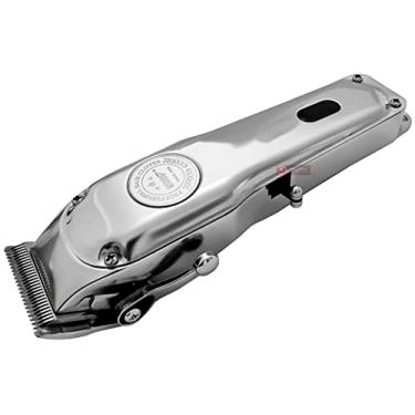 Imagem de Maquininha sem fio de cortar, Cortador De Cabelo Faz Barba Pezinho E Acabamento, Maquina Aparador e Barbeador Bivolt, Metal/Prata