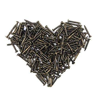 Imagem de Yasorn Minúsculo prego de madeira antigas caixas decorativas DIY acessórios mini parafuso de unha (Bronze, conjunto de 500 peças)