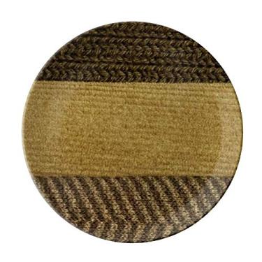 Imagem de Tecido de linho com barra tripla marrom abstrato prato decorativo de porcelana salver louça de jantar