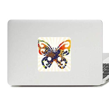 Imagem de Adesivo de vinil para laptop com flores em borboleta, decoração de policarbonato