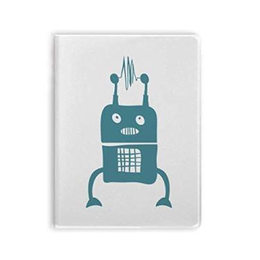 Imagem de Diário de capa macia com estampa de robô Art Déco, universo e alienígena