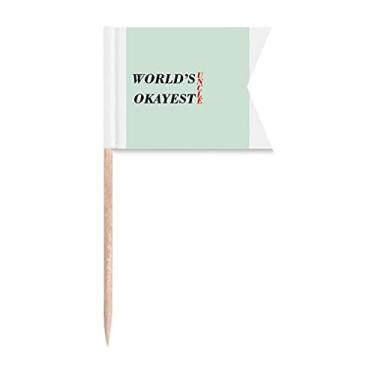 Imagem de World's Okayest Uncle Best Citação Palito Sinalizadores Marcação de Etiquetagem para Bolo de Festa Comida Cheeseplate
