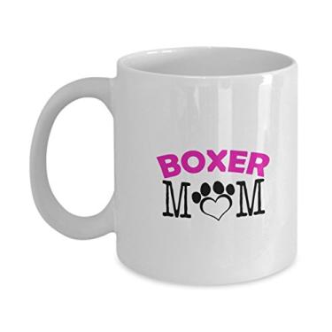 Imagem de Caneca boxer divertida para casal – Boxer Dad – Boxer Mom – Presentes para amantes de boxers – Ideia exclusiva de presente de cerâmica (Mom)