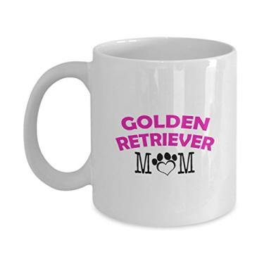 Imagem de Caneca divertida de casal Golden Retriever – Golden Retriever Dad – Golden Retriever Mom – Presentes Golden Retriever Lover – Ideia única de presente de cerâmica (Mom)