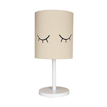 Imagem de Abajur Infantil Olhinho Base Branca Cúpula 20x43 Cor: Crú