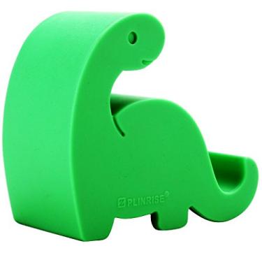 Imagem de PLINRISE Animal Desk Phone Stand, Update Dinosaur Stripe Silicone Office Phone Holder, Creative Phone Ipad Tablet Stand Mounts, Size:1.3" X 3.0" X 2.7" (Green)
