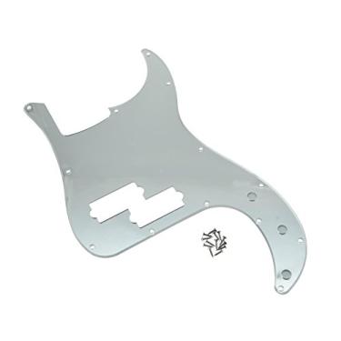 Imagem de KAISH 13 furos Precision Bass Pickguard PB P Bass Scratch Plate serve nos EUA/Mexican Fender Precision Bass Silver Mirror