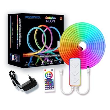 Imagem de Fita Led Inteligente DreamColor Neon Novadigital CLW-NEON RGBIC 6803 Efeito Neon Tuya e SmartLife - Rolo de 5 Metros - Compatível com Alexa e Google Assistente