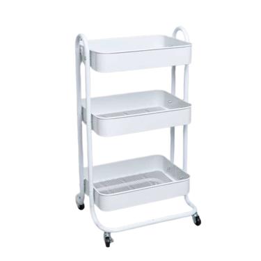 Imagem de Carrinho Organizador Multiuso 3 Prateleiras Branco Berlim 80,5 Cm Jolitex