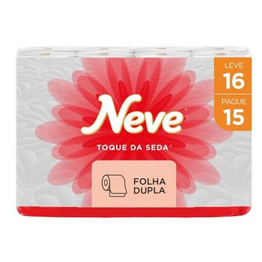 Imagem de Papel Higiênico Folha Dupla Toque da Seda Leve 16 Pague 15 Rolos de 30m Neve