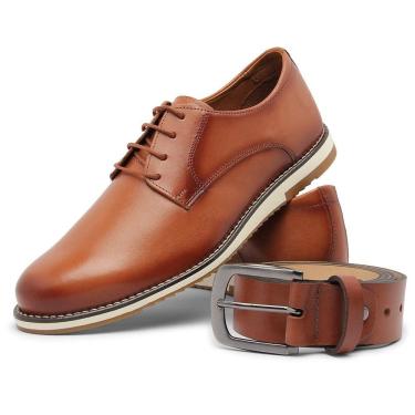 Imagem de Kit Sapato Oxford Com Sola Macia LK Store e Cinto Básico