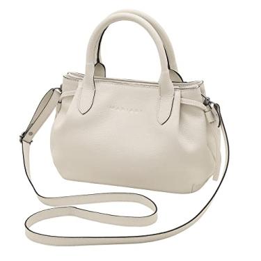 Imagem de Mariart Mini Capitólio Bolsa Transversal Feminina de Couro Bovino Legítimo (Off White)