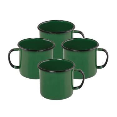 Imagem de Kit 4 Canecas Esmaltada 160 ml Rústica Café Chá Kit Xícaras (VERDE)