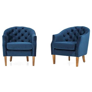 Imagem de Conjunto 2 Poltronas de Aproximação Herval Luna, Veludo Azul