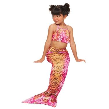 Imagem de Cauda Sereia Nadadeira Infantil da Pra Andar Varias Cores