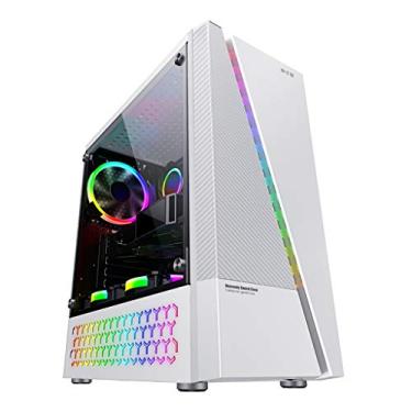 Imagem de Gabinete Gamer Gaming Case,Mid - Tower PC Gaming Case ATX/M-ATX/ITX - Tempered Glass Side Panel - 6 Fan Position - Water Cooling Ready (Color : White)