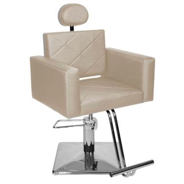 Imagem de Cadeira Poltrona de Cabeleireiro Evidence Fixo Branco Pérola
