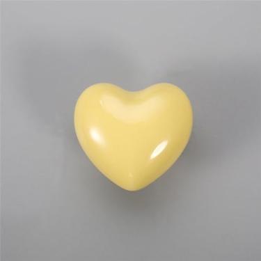 Imagem de Maçaneta de cerâmica para armário, maçaneta para porta de jardim, lua, estrela, lua, estrela, coração, amarelo