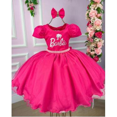 Imagem de Vestido Infantil Tematico Mimadine Barbie Pink Luxo - Tematico Luxo