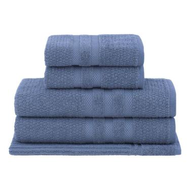 Imagem de Jogo Toalha Banhão 5 Peças Vanilla Soft Algodão Azul Buddemeyer