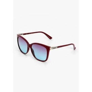 Imagem de Óculos de Sol Colcci Ella Bordô Brilho Lente Degradê Turquesa-Feminino