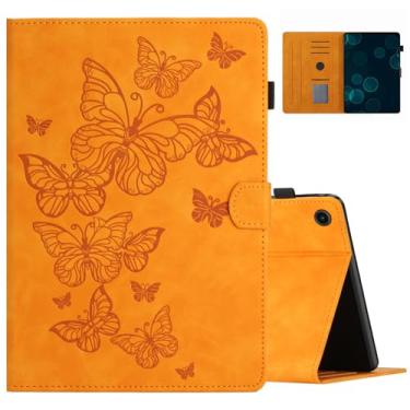 Imagem de Dteck Capa borboleta para tablet Samsung Galaxy Tab A9+ 2023 (SM-X210/X216) - Capa de couro leve com [hibernar automático/suporte/compartimentos para cartão], capa protetora fina e fofa de desenho
