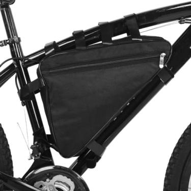 Imagem de HERCHR Bolsa de armazenamento de moldura de bicicleta bolsa triangular de bicicleta sob o assento bolsa de acessórios para ferramentas de montanha e estrada bolsa de quadro (triângulo)