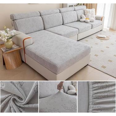 Imagem de Sofá De Estiramento Slipcover Sofá Capa Protetor De Móveis Sofá Macio Com Fundo Elástico Para Crianças, Poliéster Spandex Jacquard Tecido (A,Cinzento01)