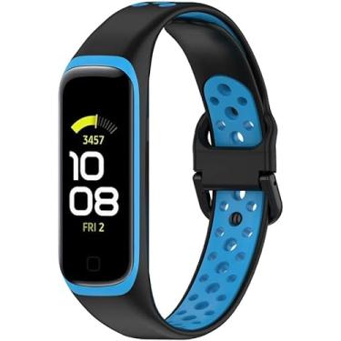 Imagem de Pulseiras Esportivas NSmart compativeis com Galaxy Fit2 SM-R220 (R220, Preta com Azul)