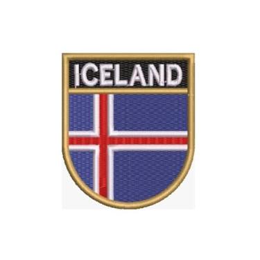 Imagem de BP0409E-001 Bandeira Islândia Patch Bordado 6,8×8,0cm (D) Matriz Para Bordar)
