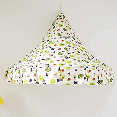 Imagem de Dossel da cama para crianças, barraca do jogo das crianças castelo pendurado rede redonda do berço da argola para a decoração do quarto, bebês & crianças diâmetro, 5