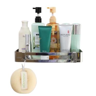 Imagem de LUMAI Suporte Porta-Shampoo e Sabonete de Canto Retangular em Aço Inoxidável, Acessório para Banheiro e Cozinha, Suporte de Banheiro com Instalação Fácil e Prática, Resistente à Umidade – Prata