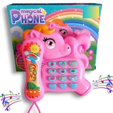 Imagem de TELEFONE musical infantil com luz e som ABELHA UNICORNIO animais TELEFONINHO piano didatico educativo interativo brinquedo pianinho ESTIMULA APRENDIZADO SENTIDOS 12 TECLAS