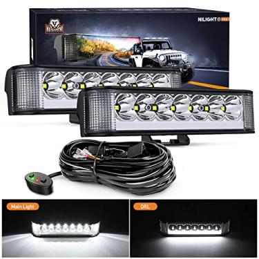 Imagem de Nilight Pods de LED Side Shooter com DRL 16,5" 2089LM Spot Flood Combo Barra de Luz LED com Kit de Fiação 16AWG para Luz de Nevoeiro LED Luz Auxiliar no Caminhão ATV UTV Jeep, 5 anos de garantia