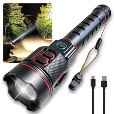 Imagem de Genérico Lanterna Tática Militar LED P90 Forte e Potente! 3000 Lúmens, Longo Alcance, Resistente à Água e Impactos, Bateria Recarregável