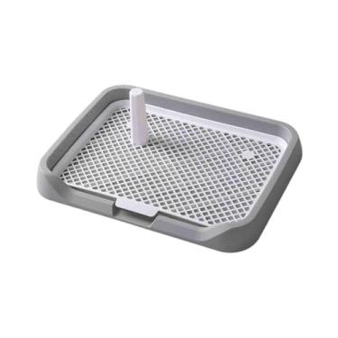 Imagem de IEUDNS Cão potty toalete bandeja de treinamento potty trainer canto lavatório interior fácil de limpar maca do cão pan pet almofadas internas titular, cinza