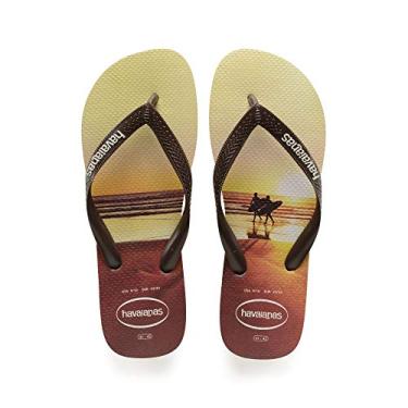 Imagem de Havaianas Sandálias masculinas chinelos, brancas, 6/7 Reino Unido, Cinza areia, marrom escuro, 5.5