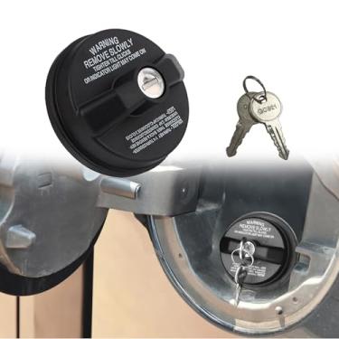 Imagem de CHRYMUM Trava de tampa de gás, tampa de gás com chave para Toyota 4Runner Tacoma Honda CRV Tundra Acura Infiniti Nissan Buick Cadillac GMC Chevy, tampas de tanque de combustível reposição automotiva