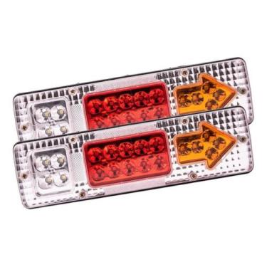 Imagem de Par Lanterna Traseira Cristal Transparente Caminhão Mb 1113 2013 1418 