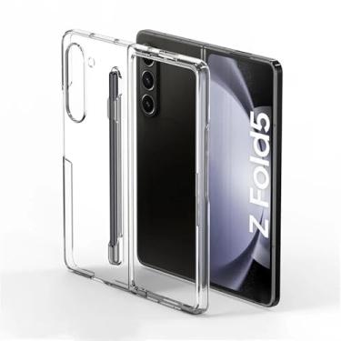 Imagem de Capa Feel Slim para Samsung Galaxy Z Fold 6 Fold 5 com suporte para caneta Stylus Capa dura de proteção plástica dobrável, transparente (sem filme), para Samsung Z Fold 6