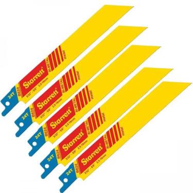Imagem de Kit 5 Lâminas Serra Sabre Corte de Metal 15cm B624 Starrett