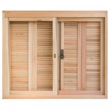 Imagem de Janela de Madeira Veneziana 100x120cm com Caixilho 14cm Ewk 100 Rondos