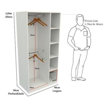 Imagem de Armário Cabideiro Juliana M8 100% Mdf Closet Loja Colmeia - VETORIAL M