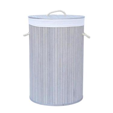 Imagem de Cesto Organizador Roupa Bambu Bariloche Cinza 57L Rafimex