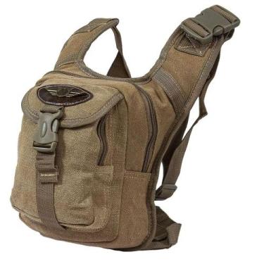 Imagem de Pochete Masculina De Perna Em Lona Brasil Ja8011 - ELLO, Marrom